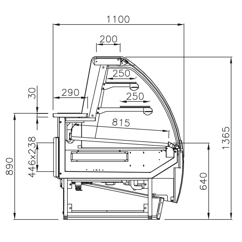 Vitrina neutra Jordao patiserie Passion - 2,9 m - 1