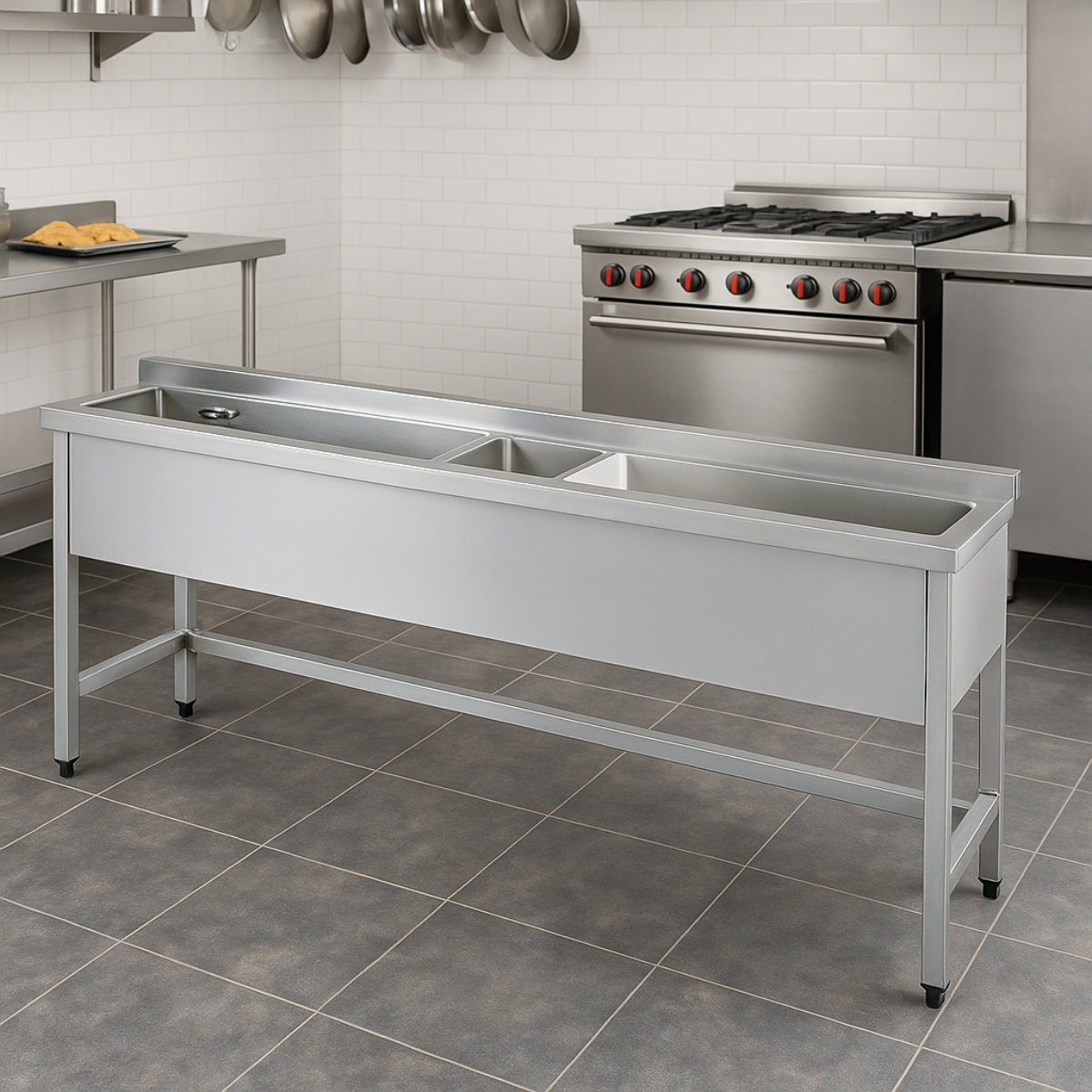 Masa de lucru inox pentru preparare peste 180*70*85 - 5