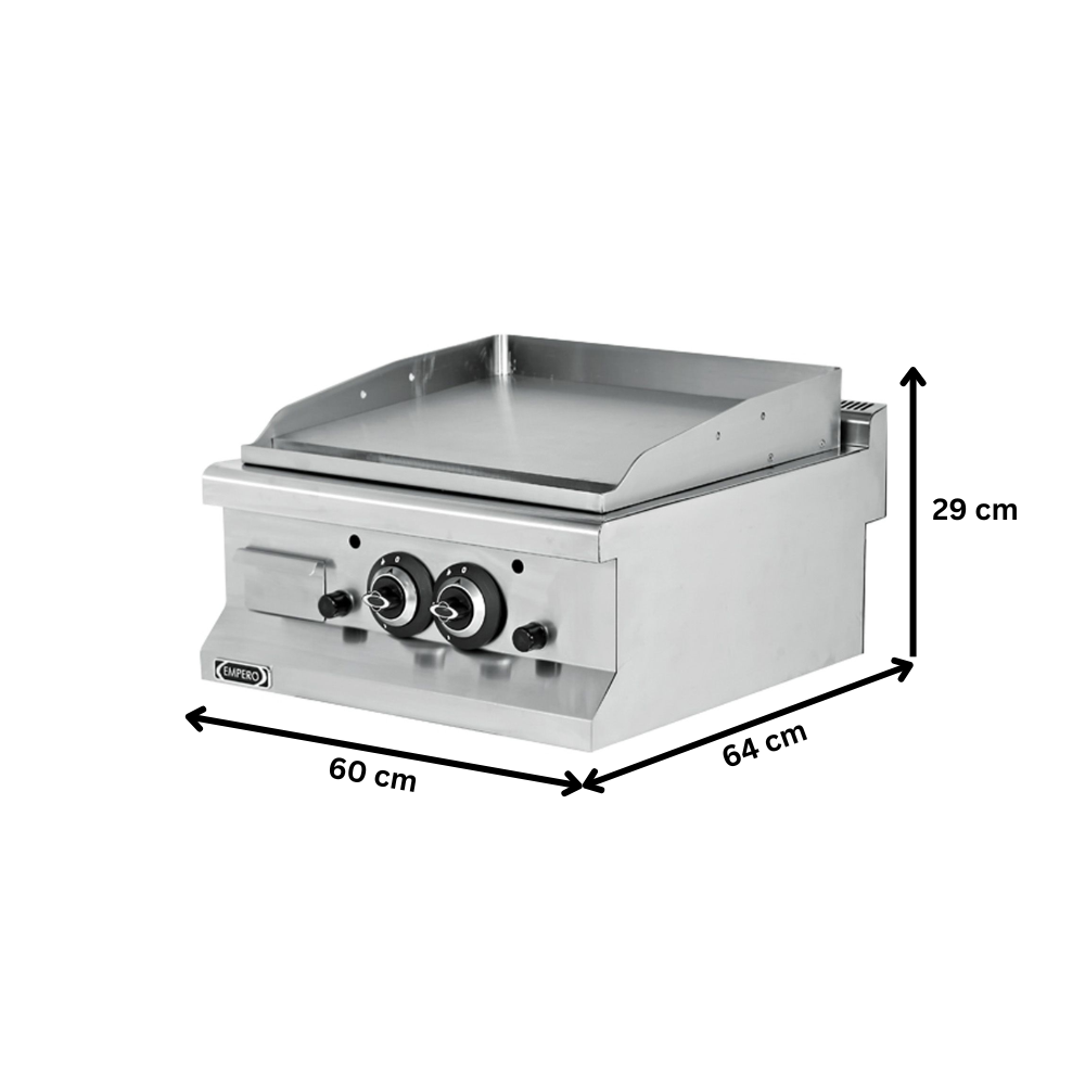 Grill electric profesionala, inox, cu suprafata neteda, 60*64*29 cm - 1