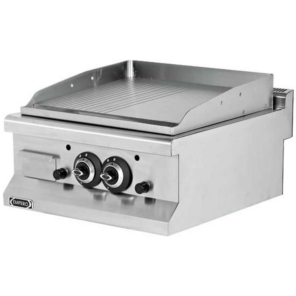 Grill electric profesional, inox, cu suprafata neteda si striata, 60*64*29 cm - 1