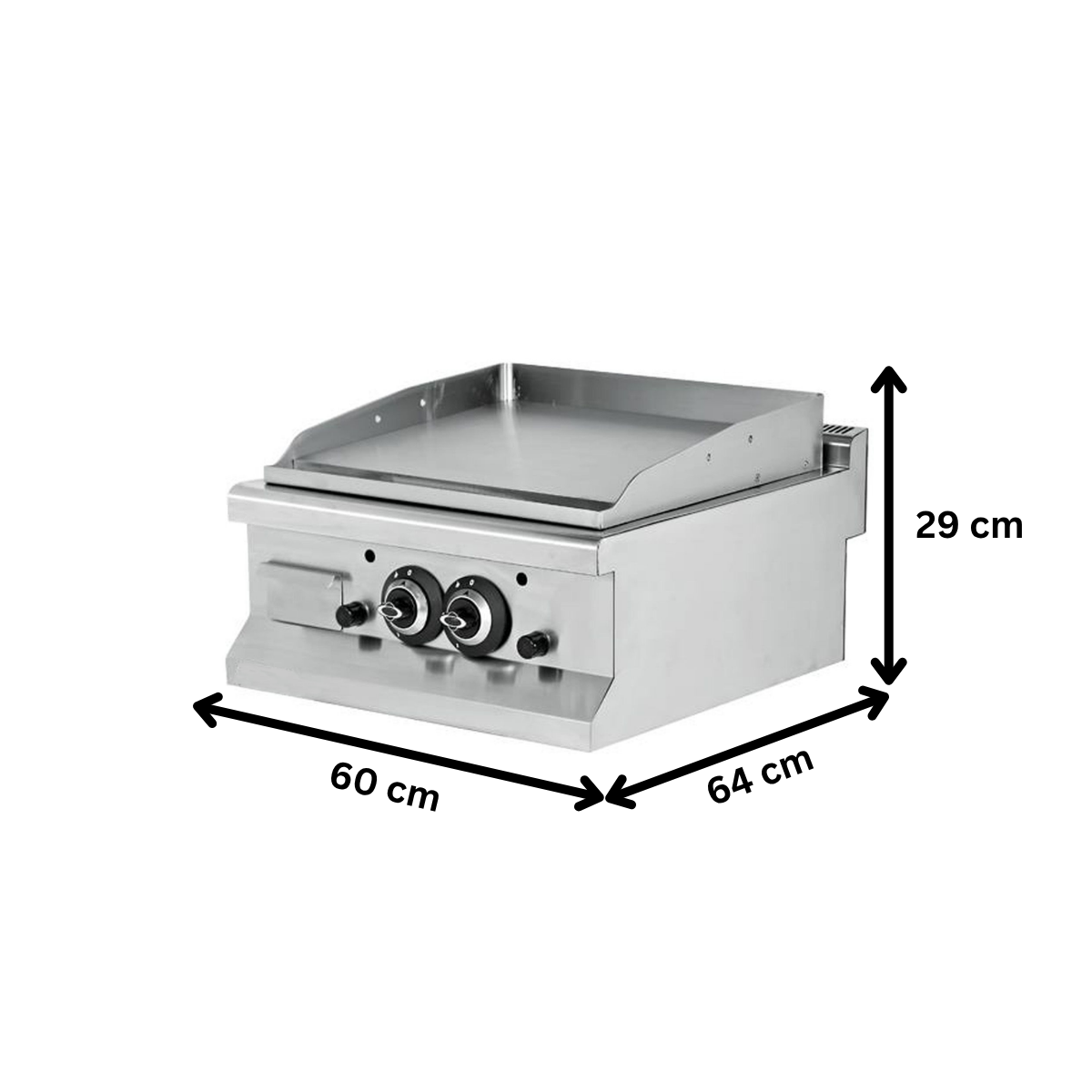 Grill electric profesional, inox, cu suprafata neteda si striata, 60*64*29 cm - 2