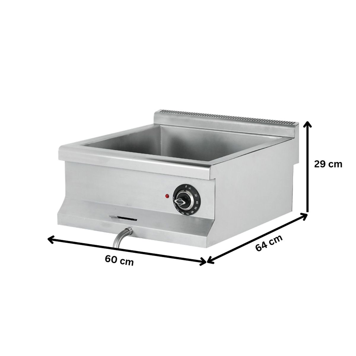 Bain marie profesional, electric, inox, 1 bazin, 60*64*29 cm - 1