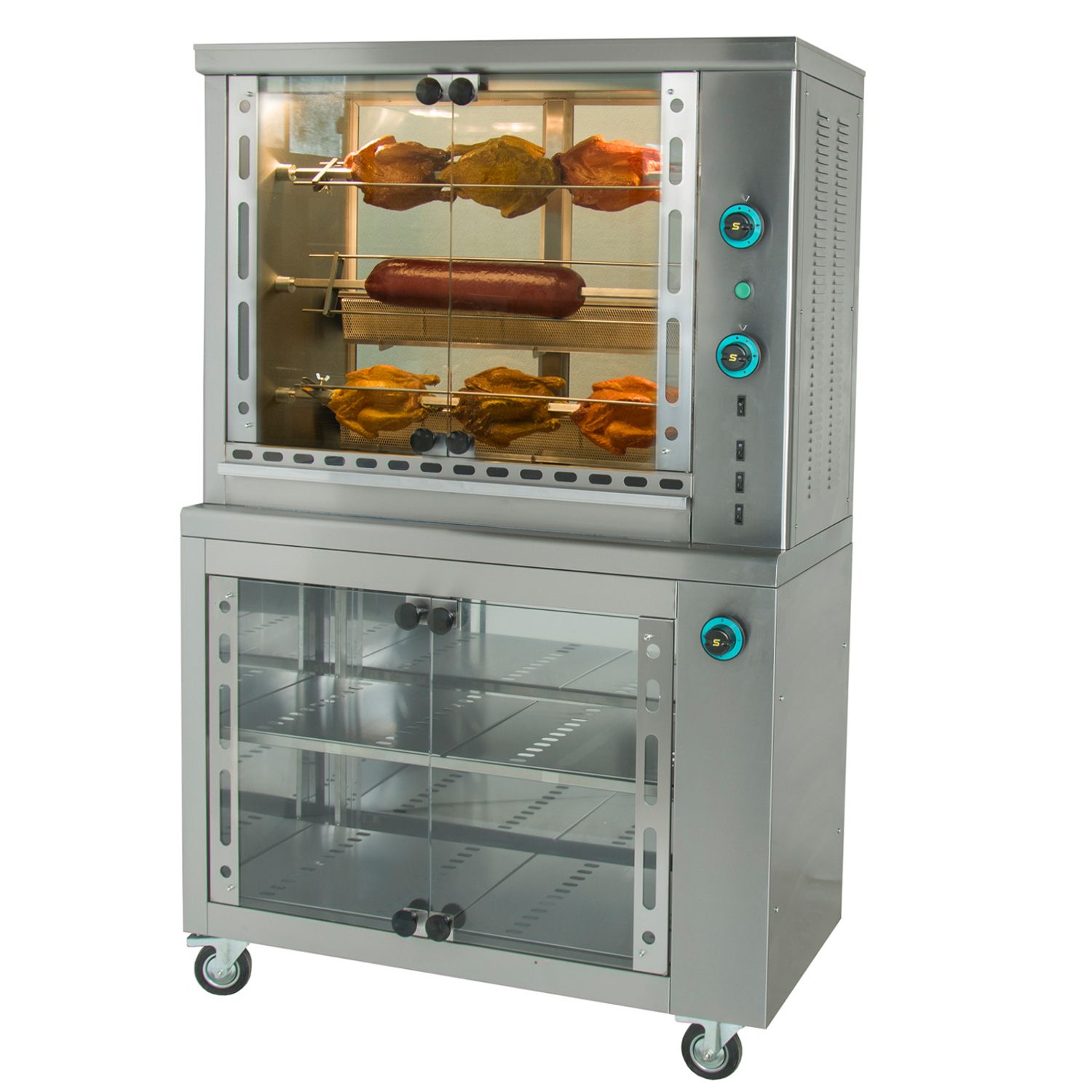 Rotisor profesional pe gaz cu 3 tepuse, 12-15 pui - 1