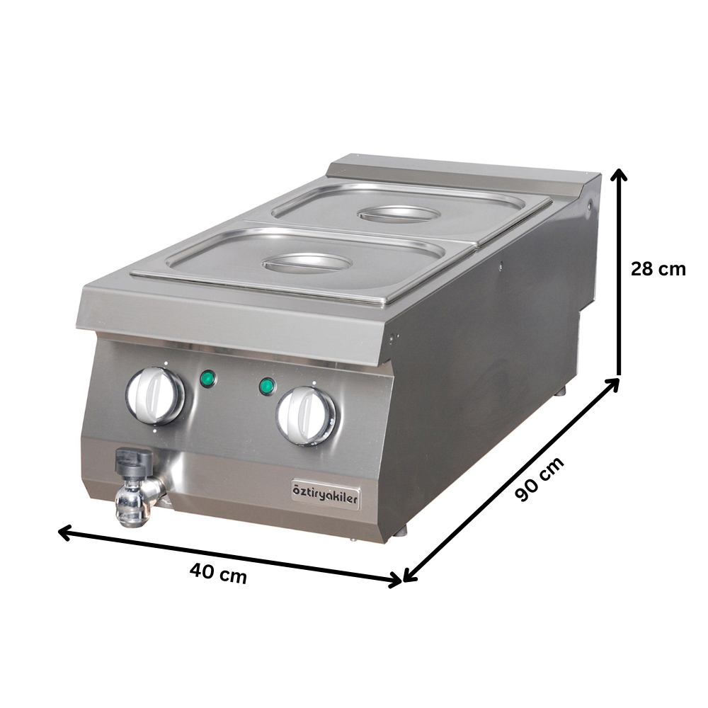 Bain marie profesional, electric, OZTI, inox, 1 bazin, 40*90*28 cm - 1