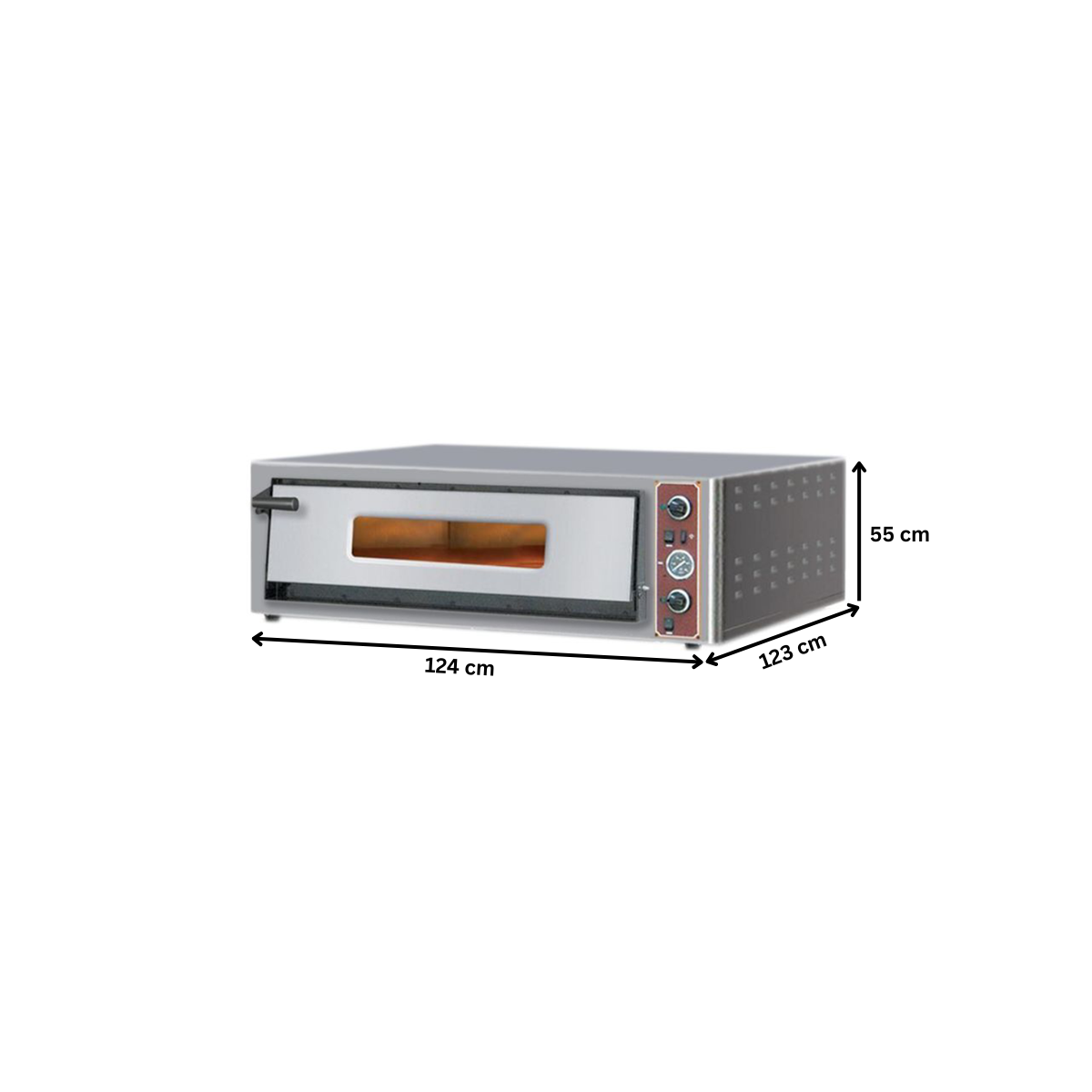 Cuptor profesional pentru pizza si patiserie, electric, inox, 1 vatra, cu samota,  124*123*55 cm - 5