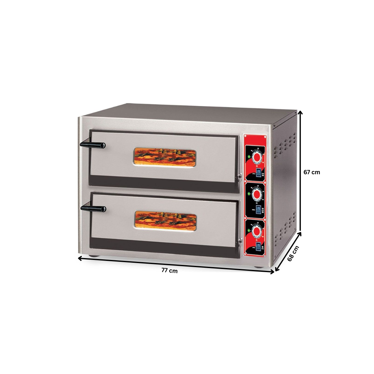 Cuptor profesional pizza electric 4+4 pizza/25 cm - 2