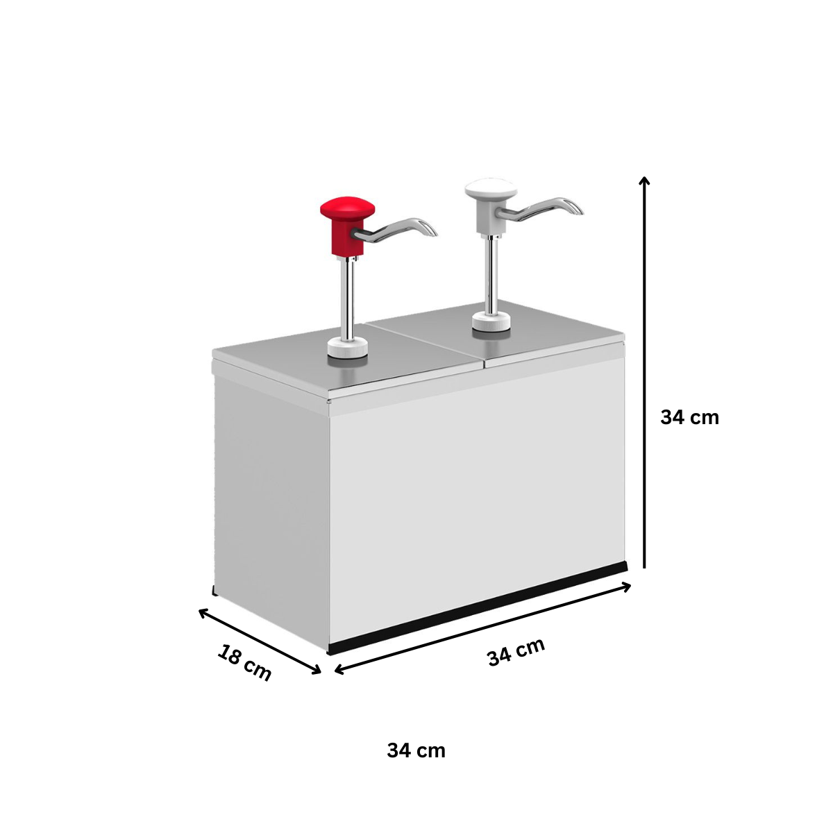 Dozator dublu, din inox ,cu pompa, pt ketchup/mustar/maioneza 6 lt - 2
