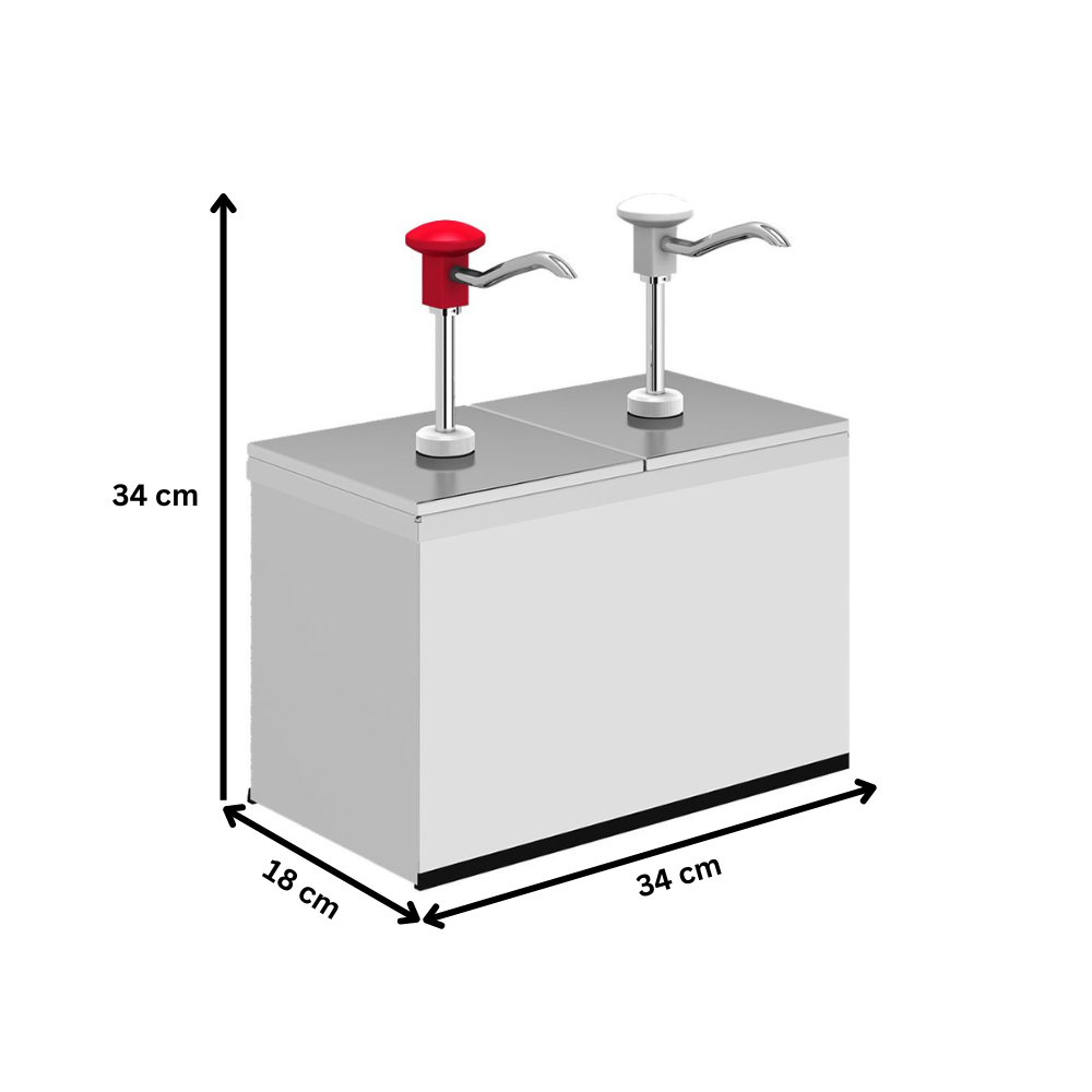 Dozator dublu, din inox ,cu pompa, pt ketchup/mustar/maioneza 6 lt - 3