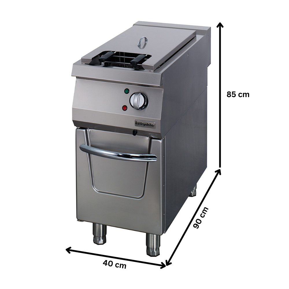 Friteuza electrica profesionala OZTI, inox, cu 1 cuva, 22 lt - 1