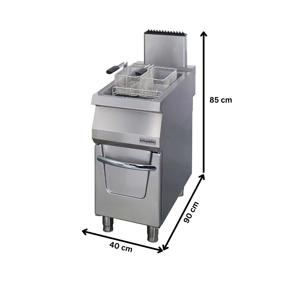 Friteuza gaz profesionala OZTI, inox, cu 1 cuva, 22 lt - 1