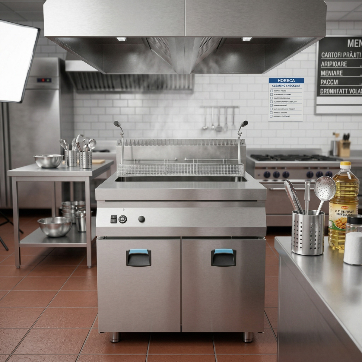 Friteuza profesionala, pe gaz, de podea, 1 cuva 45 lt, 28 kW, 80*73*85 cm - 3