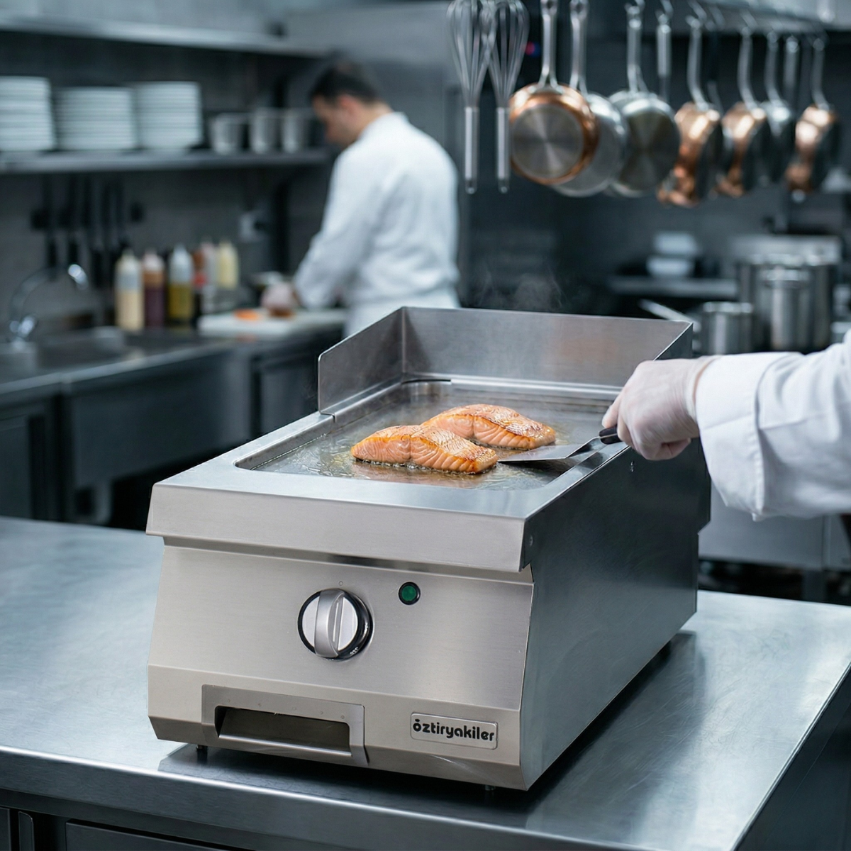 Grill electric profesionala OZTI, inox, cu suprafata neteda, 40*90*28 cm - 3