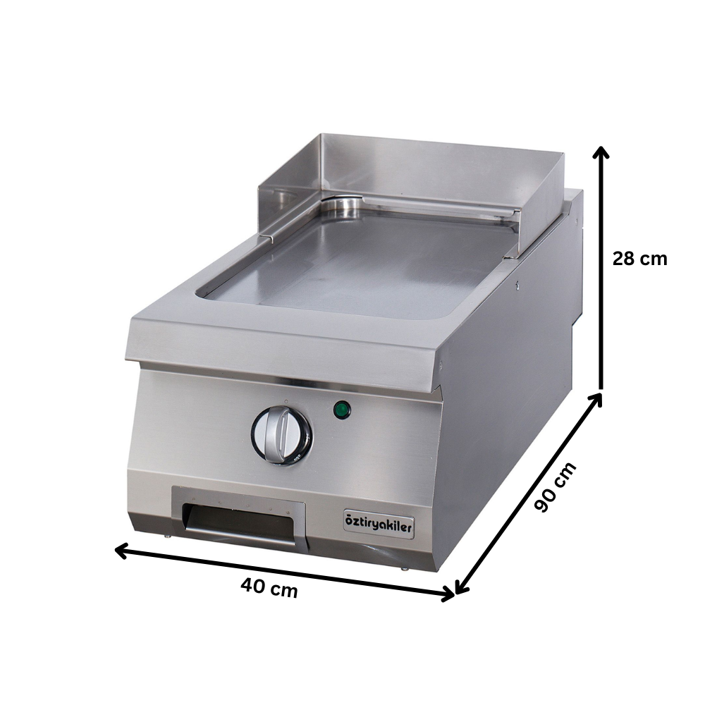 Grill electric profesional OZTI, inox, cu suprafata neteda cromata, 40*90*28 cm - 1