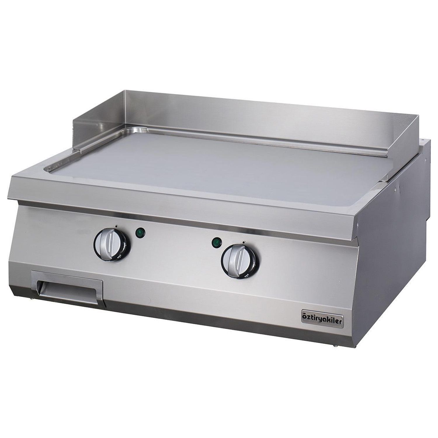 Grill pe gaz profesional OZTI, inox, cu suprafata neteda, 80*90*28 cm - 0
