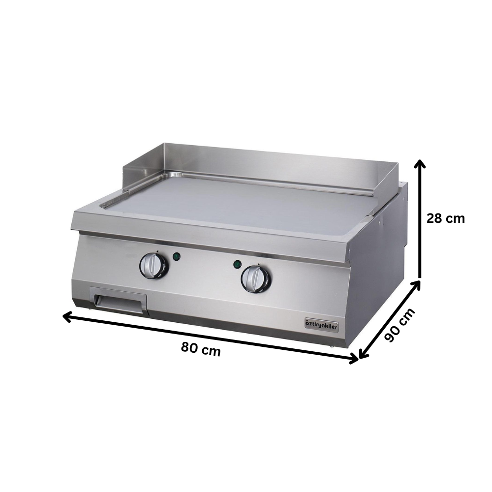 Grill pe gaz profesional OZTI, inox, cu suprafata neteda, 80*90*28 cm - 1