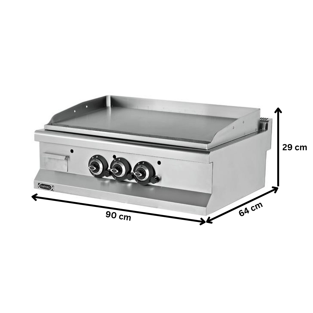 Grill pe gaz profesional, cu suprafata neteda, 90*64*29 cm - 1