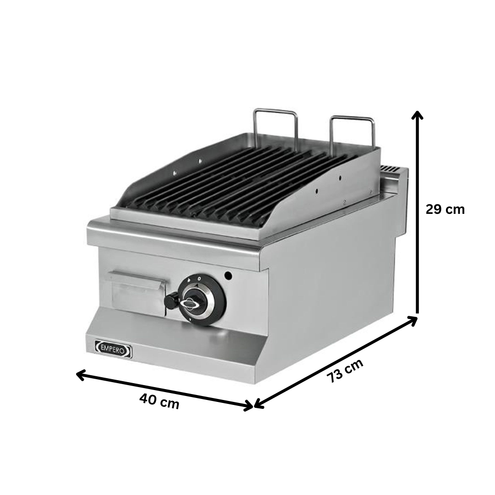Grill pe gaz profesional, inox, cu steamer, 40*73*29 cm - 1