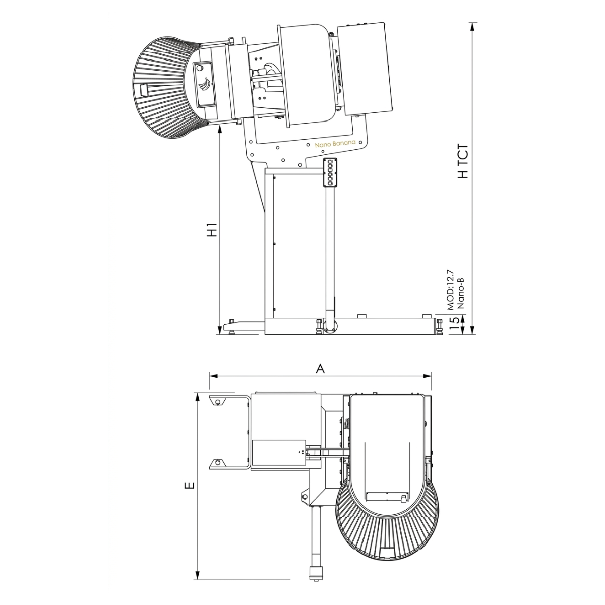 Malaxor profesional, capacitate aluat 200 kg, sistem hidraulic rabatabil peste divizor, panou de control - 4