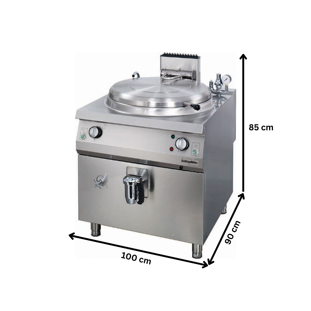 Marmita pe gaz, profesionala, OZTI, inox, 250 lt, incalzire directa, 100*90*85 cm - 1