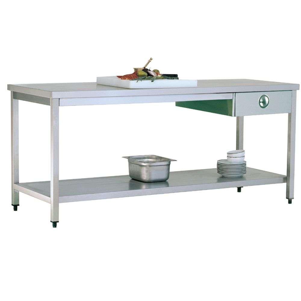 Masa de lucru inox cu polita inferioara si sertar 100*70*85 - 0