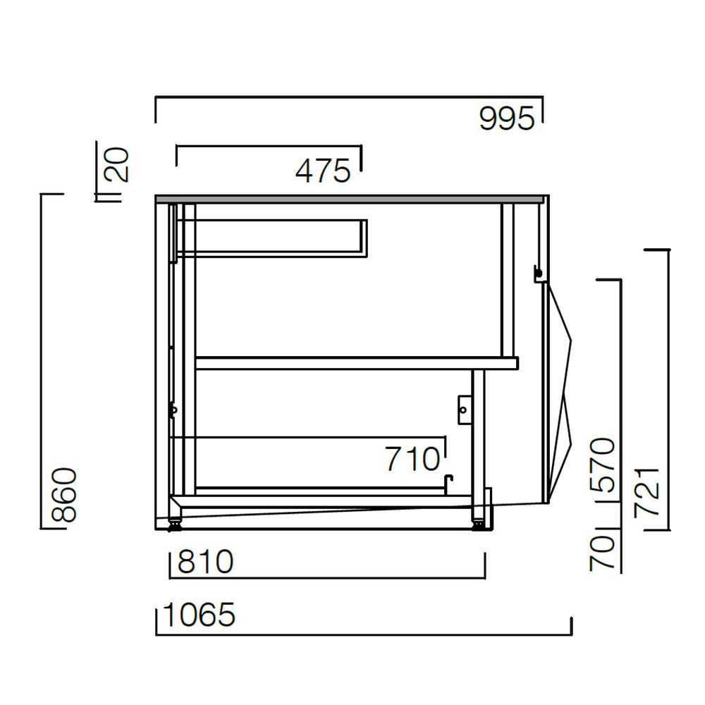 Masa pentru casa de marcat Jordao 0.62 m Daisy - 2