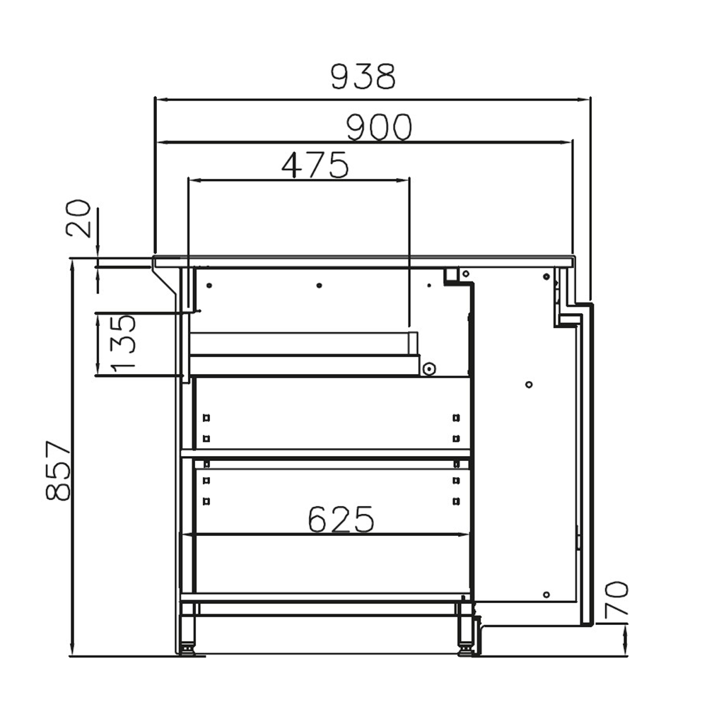 Masa pt casa de marcat Jordao 1 m Kubo - 2
