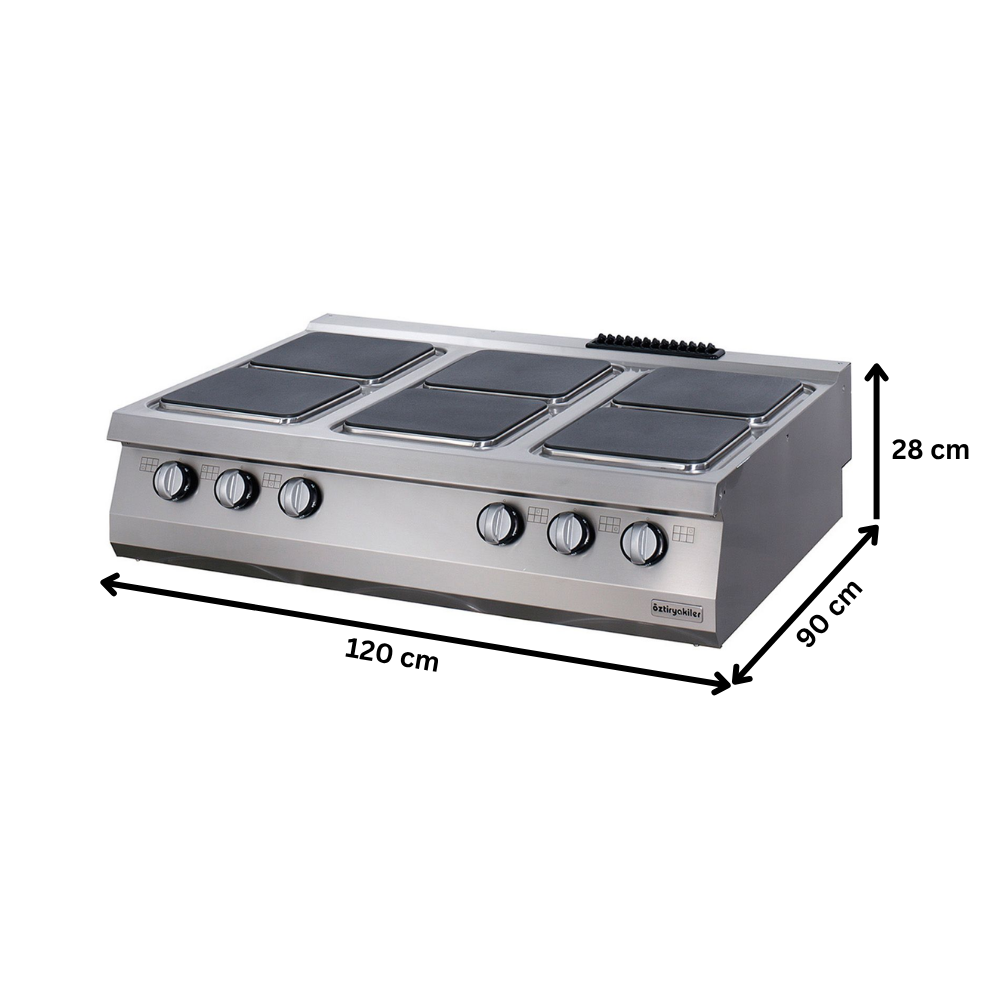 Masina de gatit electrica OZTI, inox, cu 6 plite, 120*90*28 cm - 3