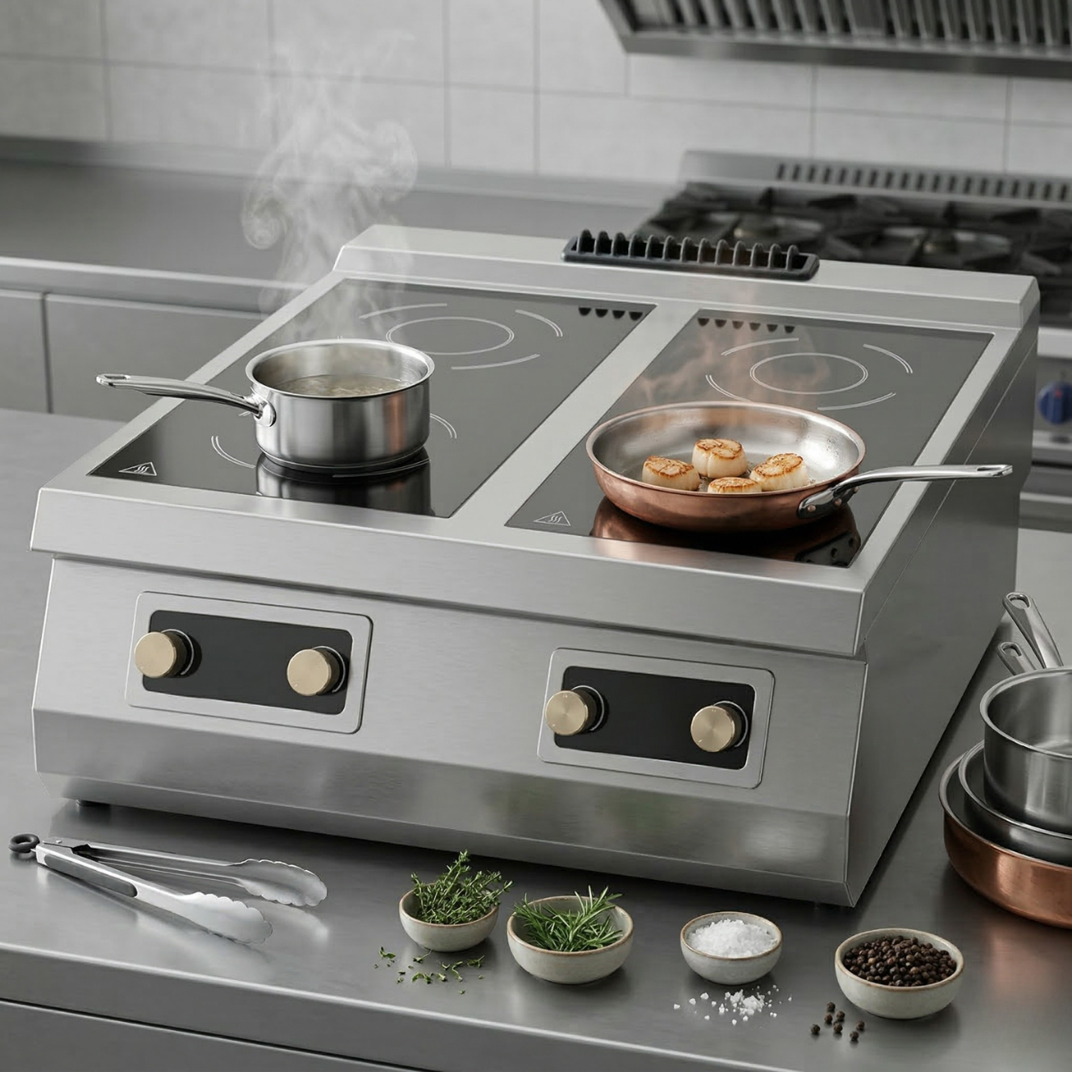 Masina de gatit electrica OZTI, inox, cu inductie, 80*90*28 cm - 4