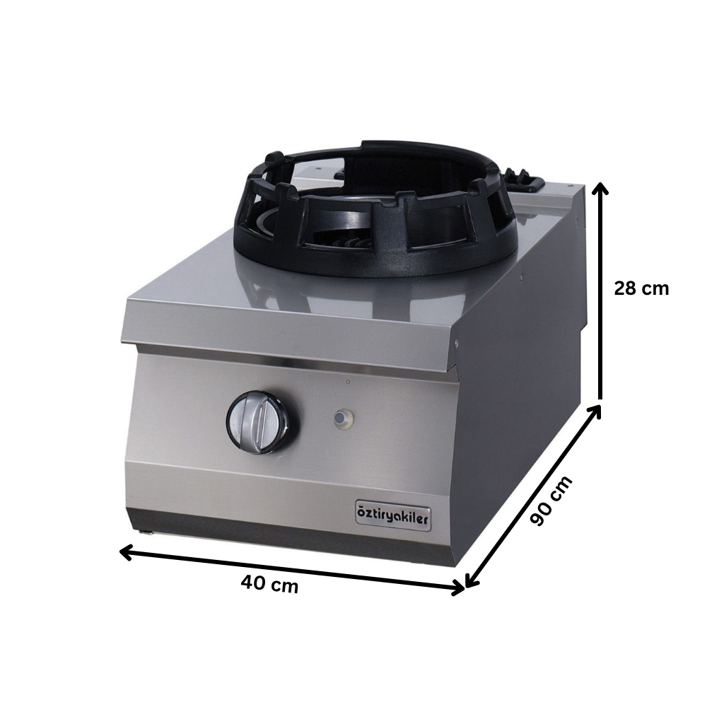 Masina de gatit pe gaz OZTI, inox, cu 1 arzator tip wok, 40*90*28 cm - 3
