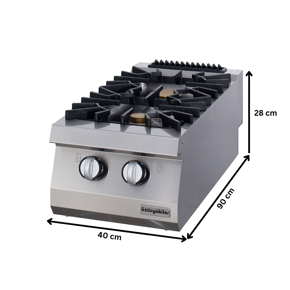Masina de gatit pe gaz OZTI, inox, cu 2 arzatoare, 40*90*28 cm - 3