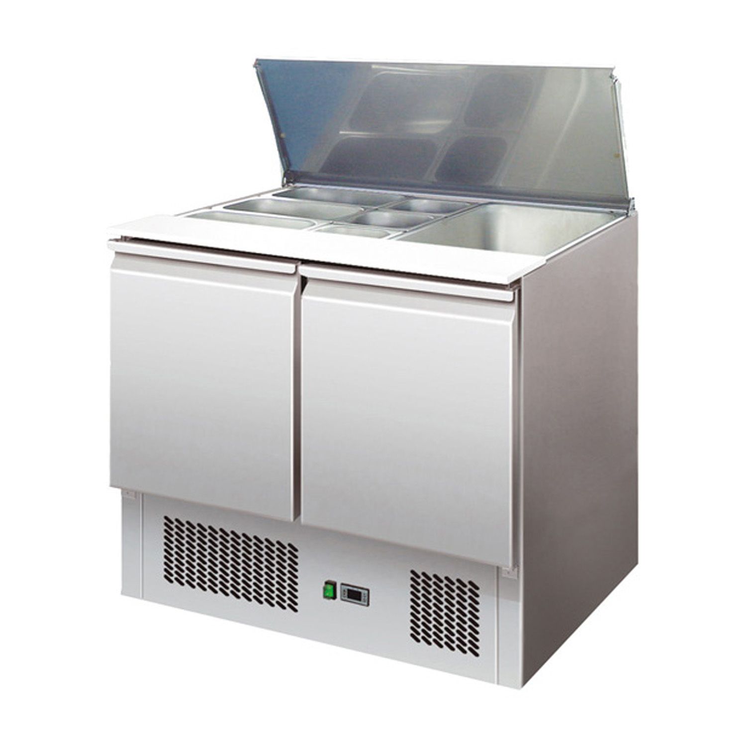 Salad bar, inox, racire statica, 240 lt, cu capac, 90*70*85 cm - 0