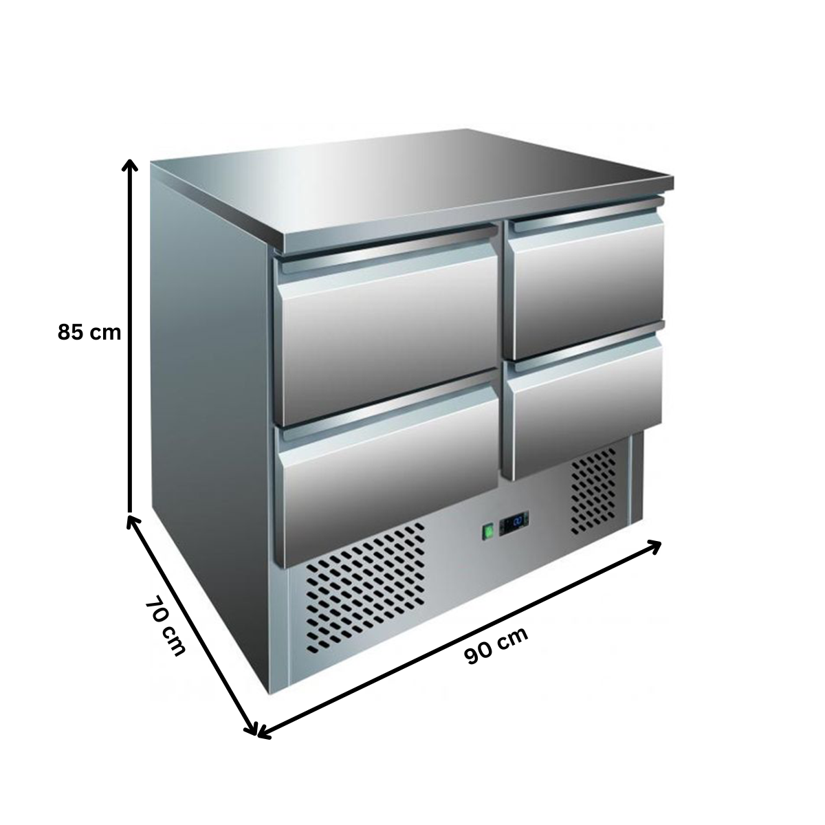 Masa rece, profesionala, inox, 4 sertare, 240 lt, 90*70*85 cm - 1