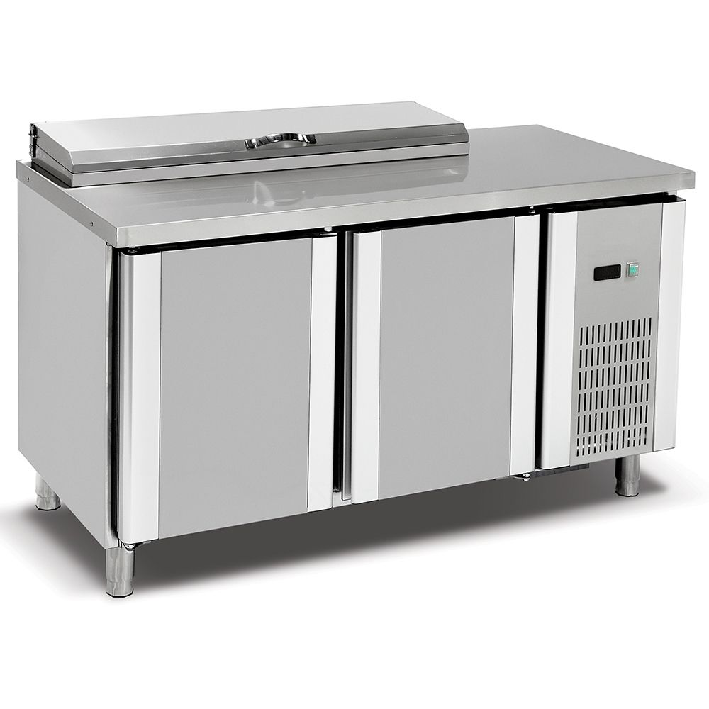 Masa preparare pizza, profesionala, inox, 6 cuve, 300 lt, 150*70*85/135 cm - 0