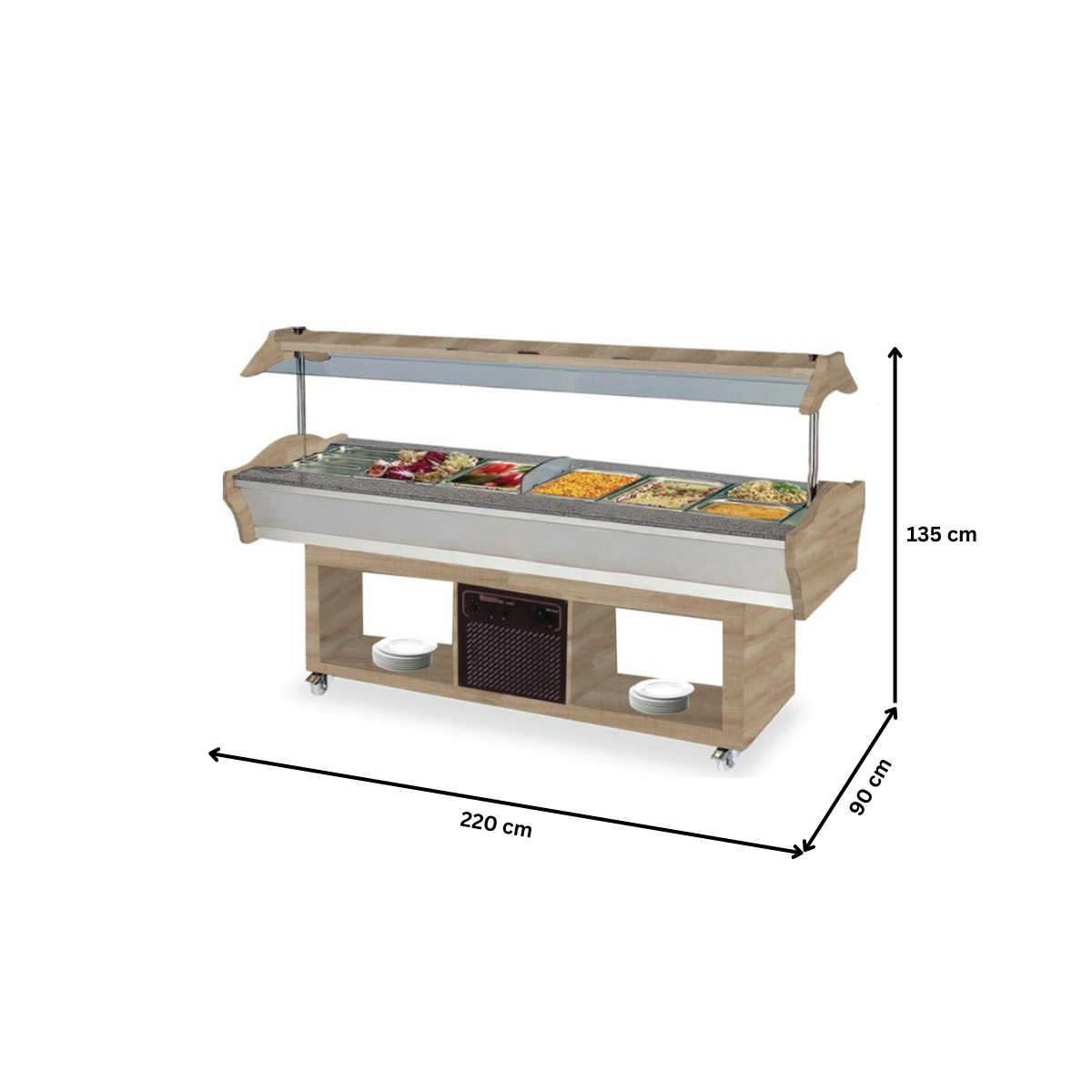 Unitate mixta salad bar si bain marie 3+3*1/1 gn - 2