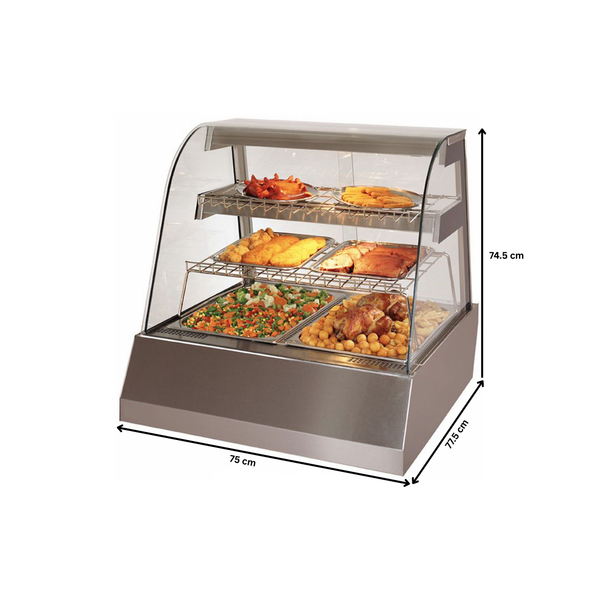 Vitrina calda inalta 2 cuve GN - 3