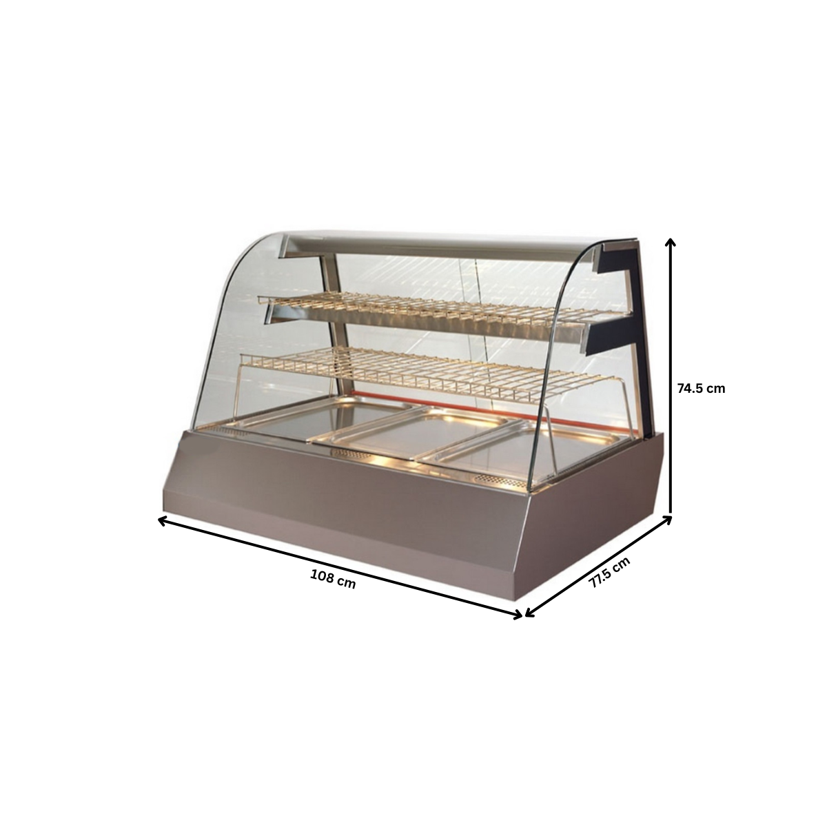 Vitrina calda inalta 3 cuve GN - 1