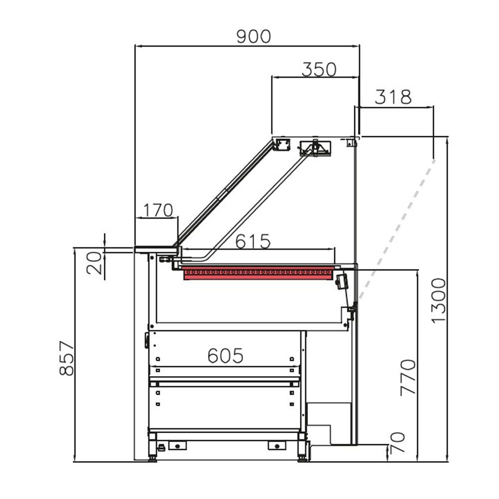 Vitrina calda cu incalzire pe blat pentru patiserie 0.90 m JORDAO Twist - 2