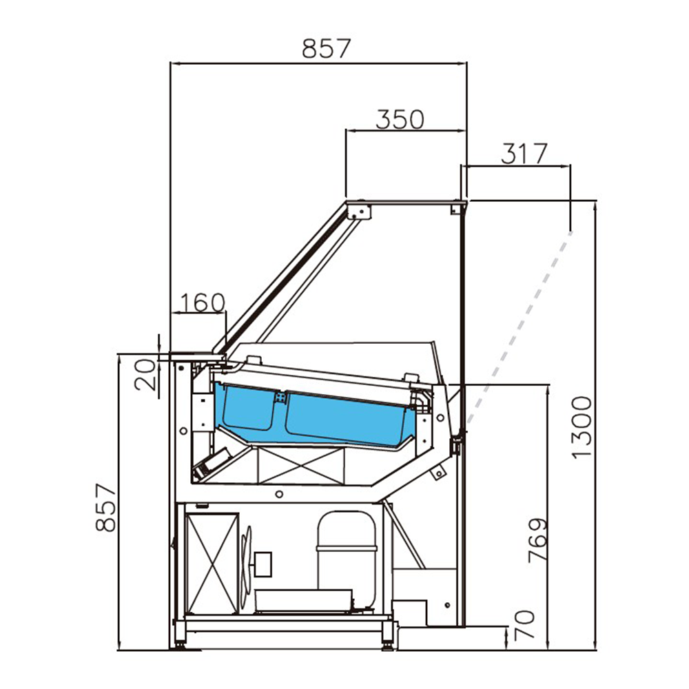 Vitrina frigorifica Jordao pentru inghetata 1.30 m Simply - 2