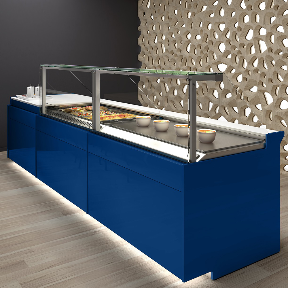 Vitrina frigorifica Jordao, pentru prajituri, geam drept, ventilata, 2.5 m Kubo - 1