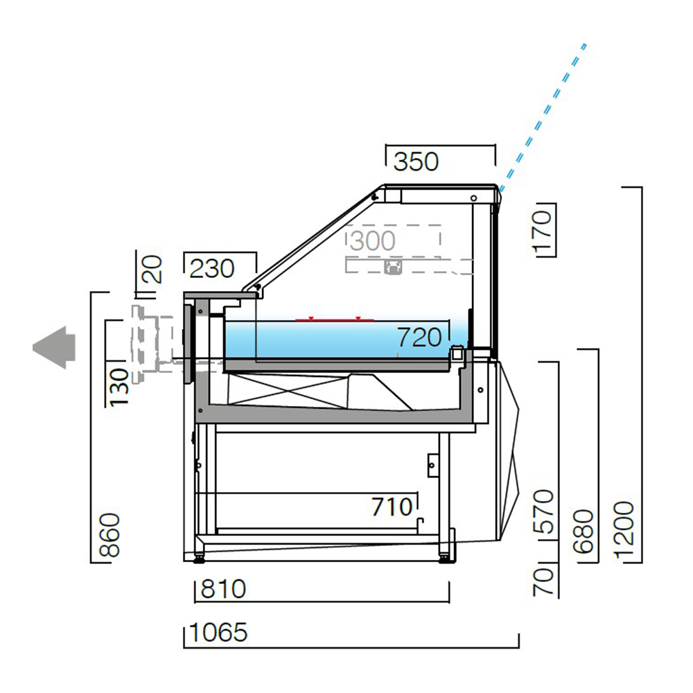 Vitrina frigorifica Jordao pentru prajituri ventilata cu sertare 2.5 m Daisy - 2