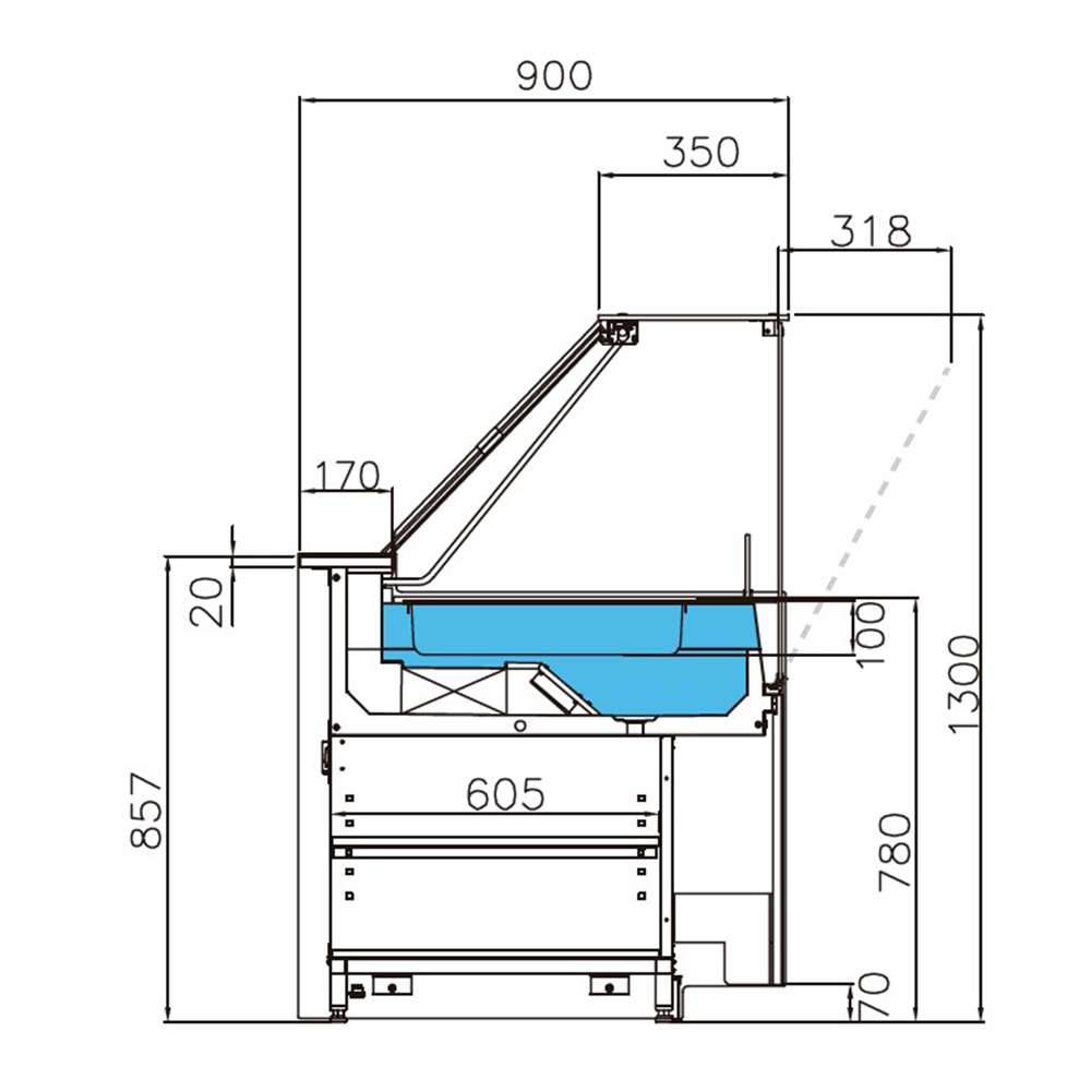 Vitrina frigorifica Jordao pentru salate 1.70 m Simply - 2