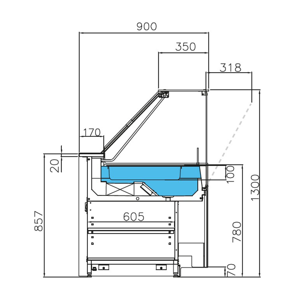 Vitrina frigorifica pentru salate 0.90 m JORDAO Twist - 2