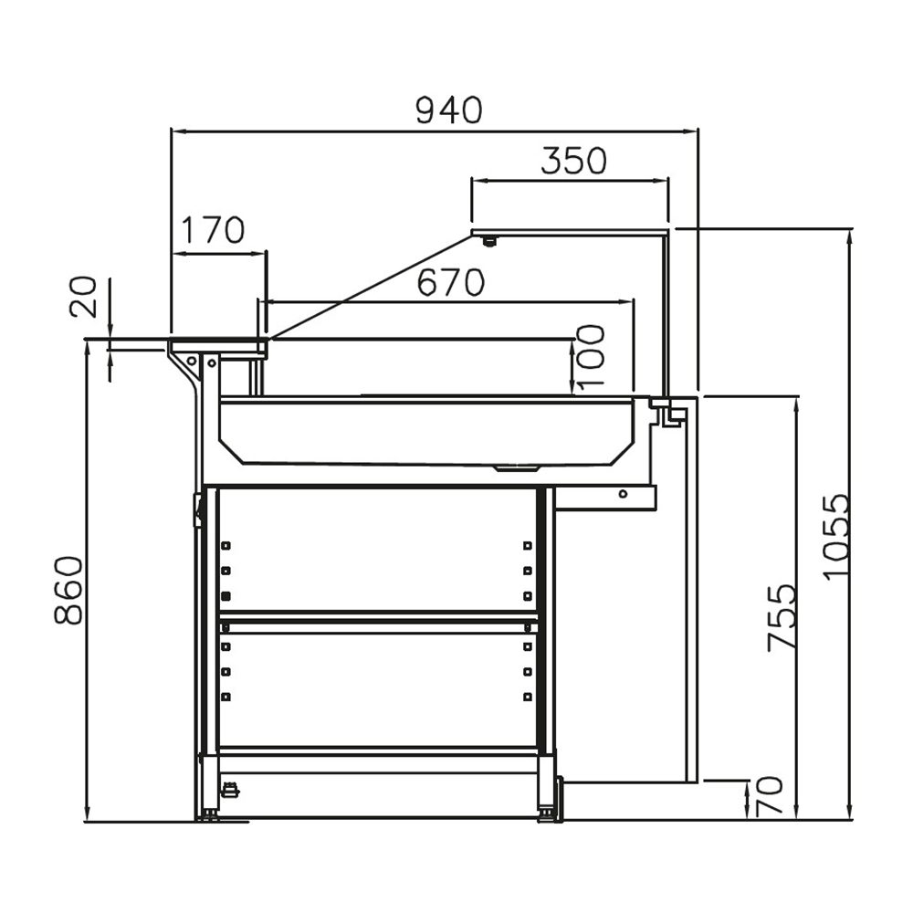 Vitrina neutra Jordao Lucis - 1,35 m - 2