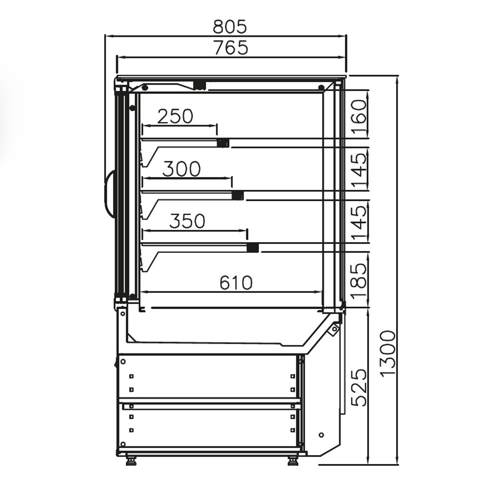 Vitrina neutra Jordao Vista 0,85 m - 2