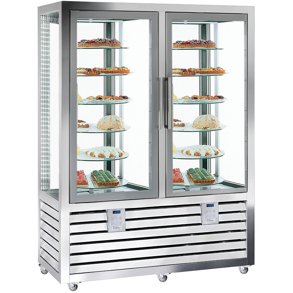 Vitrina frigorifica verticala dubla, pentru cofetarie, profesionala, 848 lt, 138*62*186 cm - 0