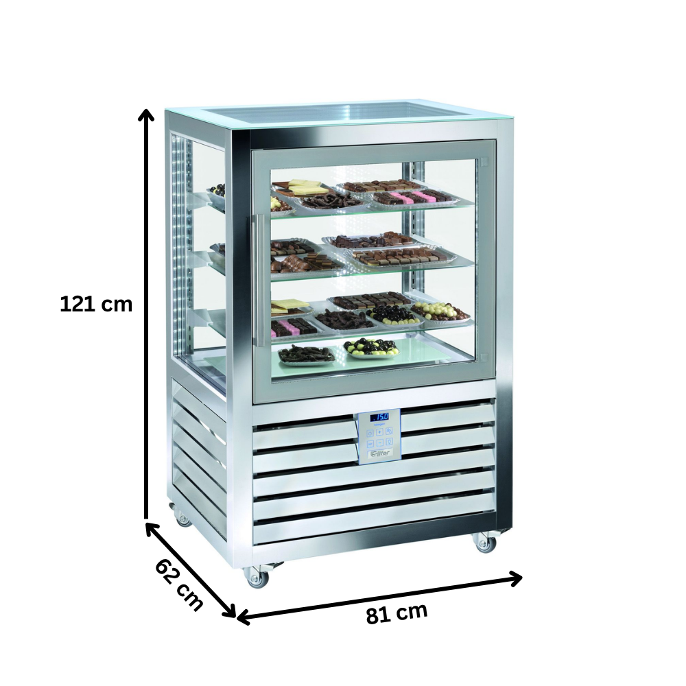 Vitrina frigorifica verticala, pentru cofetarie, profesionala, 264 lt, 81*62*121 cm - 5