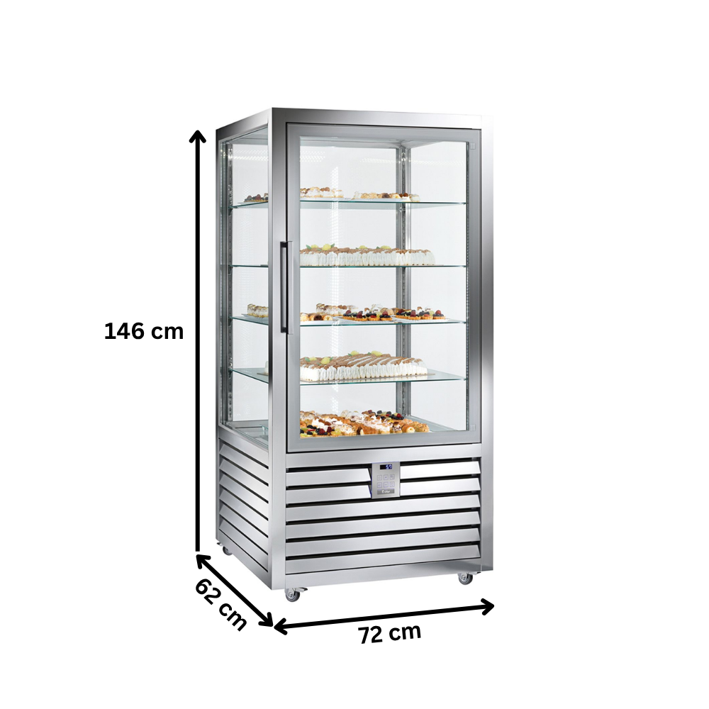 Vitrina frigorifica verticala, pentru cofetarie, profesionala, 427 lt, 72*62*186 cm - 6