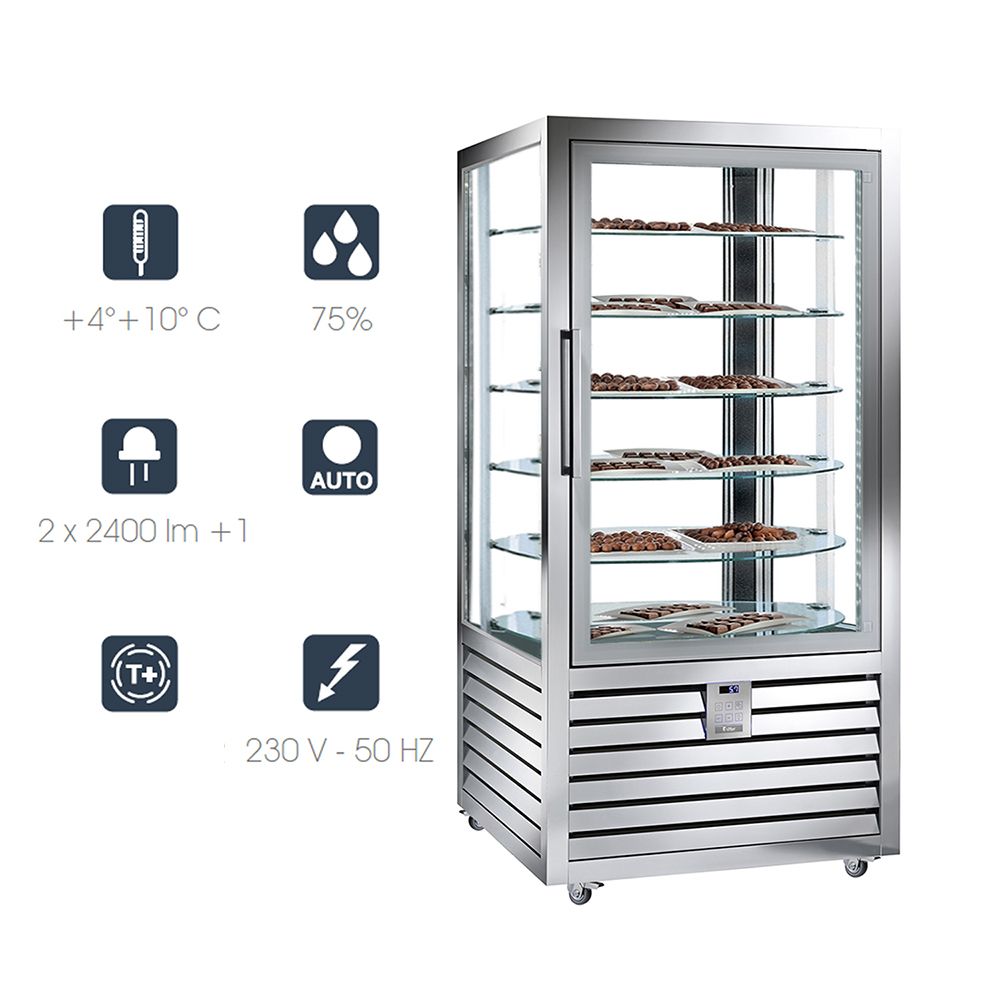 Vitrina frigorifica verticala, pentru cofetarie, profesionala, 427 lt, 72*62*186 cm - 1