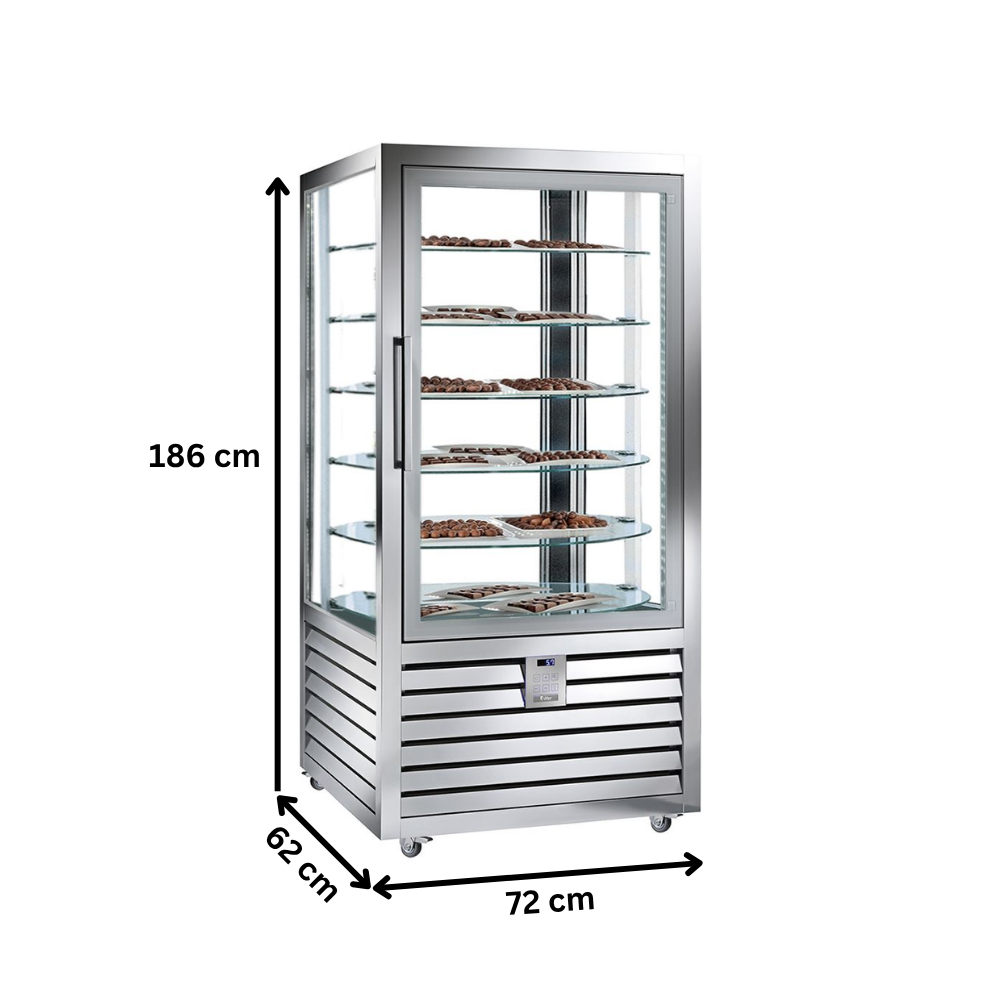 Vitrina frigorifica verticala, pentru cofetarie, profesionala, 427 lt, 72*62*186 cm - 6