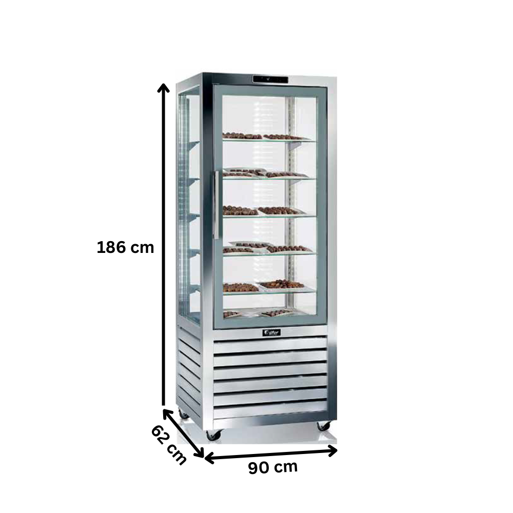 Vitrina frigorifica verticala, pentru cofetarie, extra large, 541 lt, 90*62*186 cm - 2